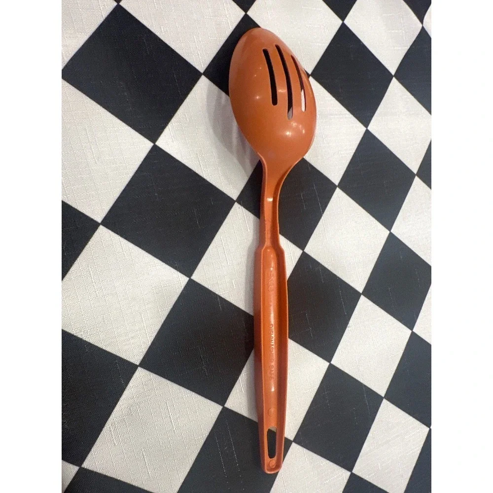 EKCO Orange Plastic Slotted Spoon Kitchen Utensil Cooking Serving Tool